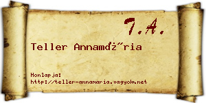 Teller Annamária névjegykártya